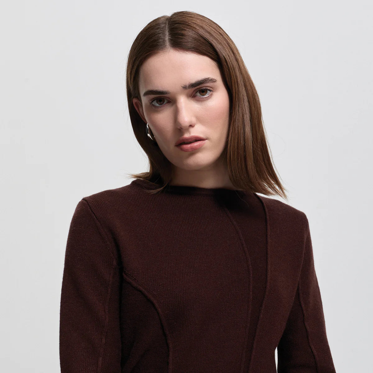 Raw by Raw | Maya Boat Neck Textured Knit | Espresso