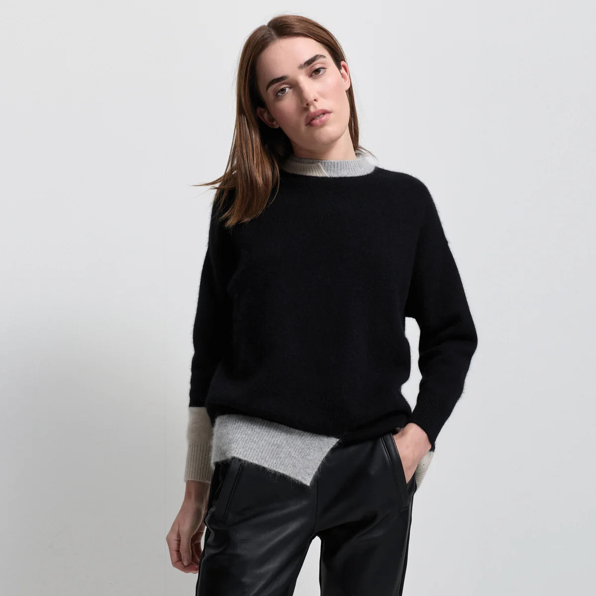 Raw by Raw | Milan Block Knit | Jet Black