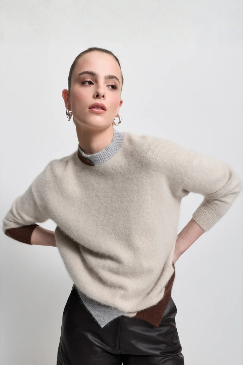 Raw by Raw | Milan Block Knit | Oyster