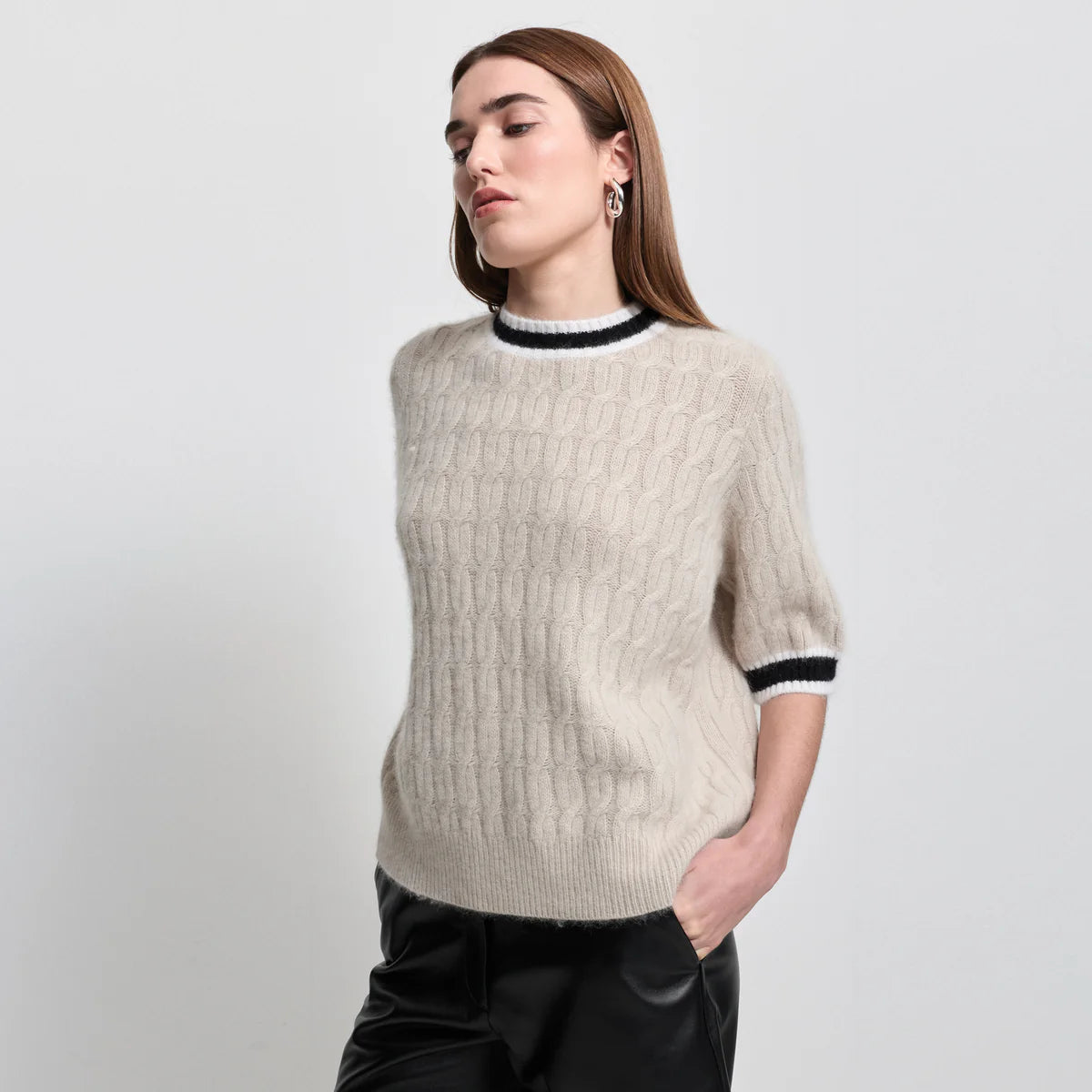 Raw by Raw | Theresa Short Sleeve Knit | Oyster