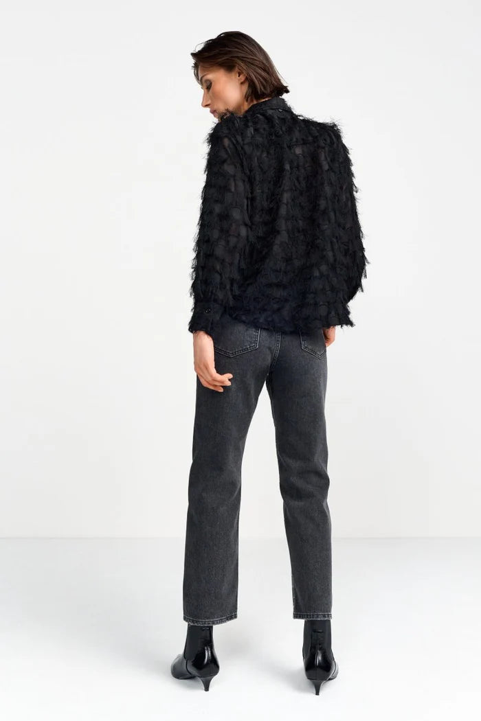 Rich & Royal | Blouse With Fringe Details | Black