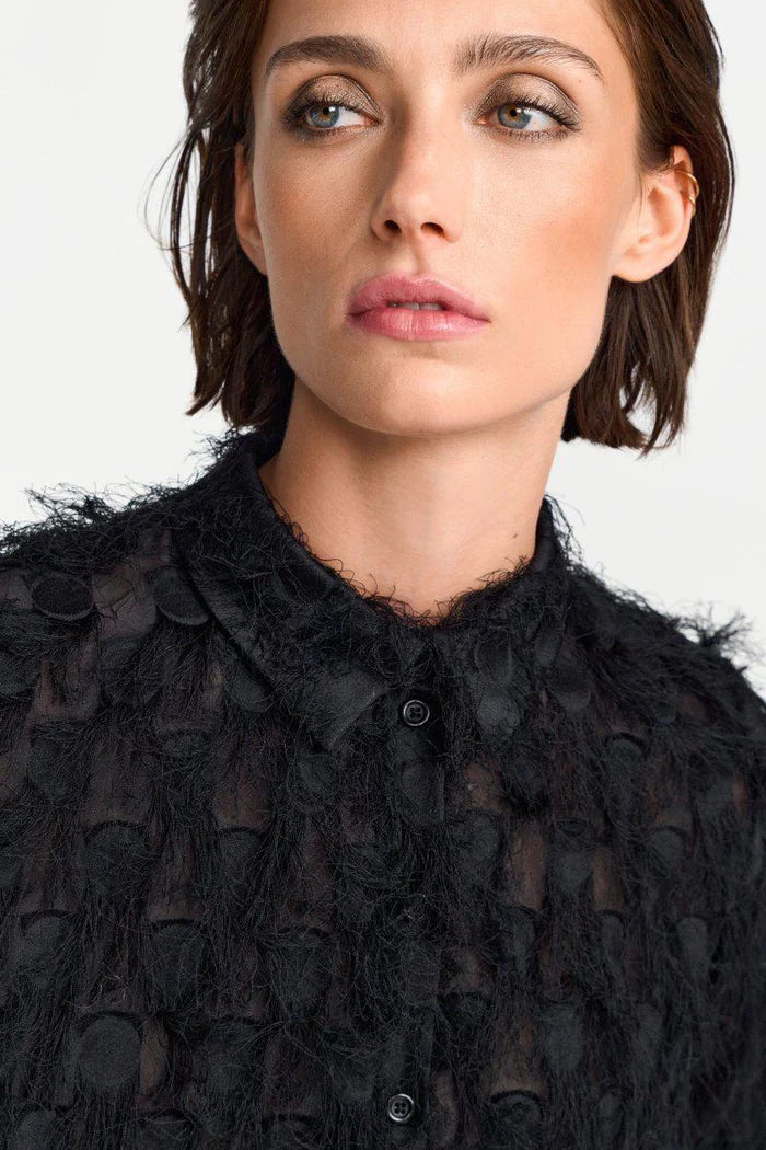Rich & Royal | Blouse With Fringe Details | Black