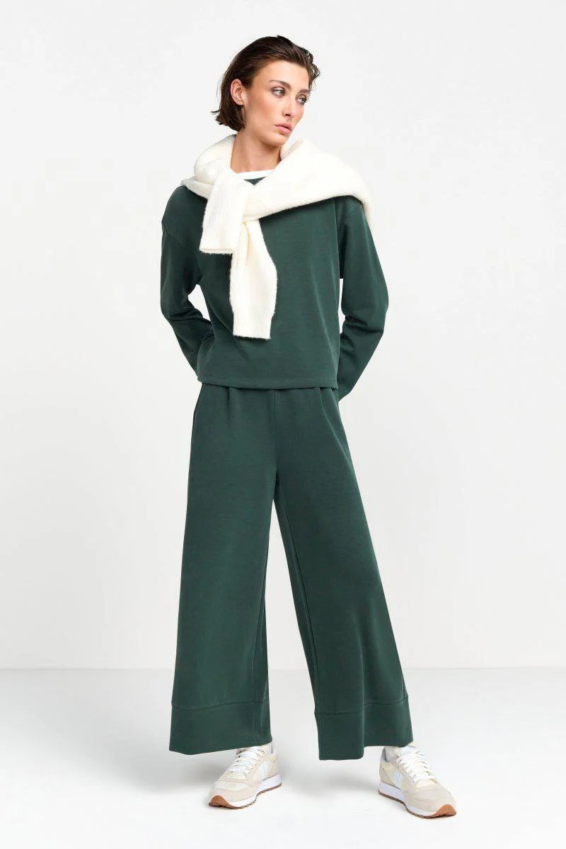 Rich & Royal | Tencel Peached Neck Sweater | Midnight Jade