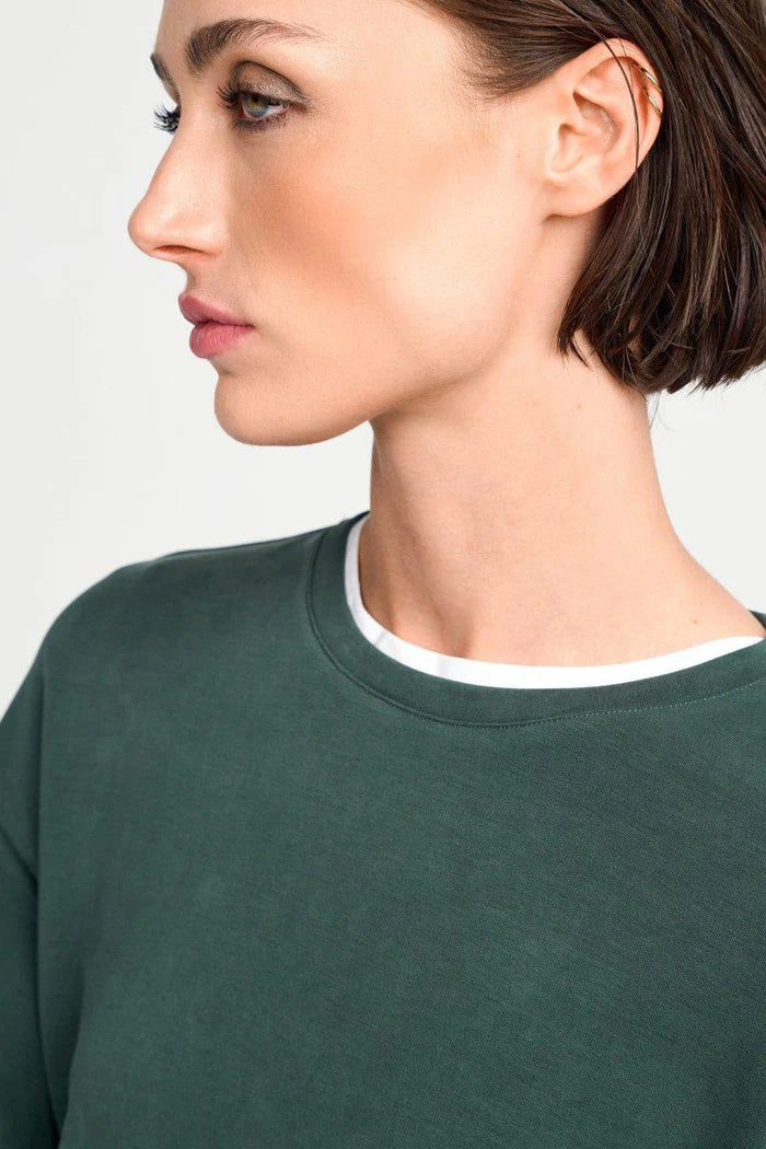Rich & Royal | Tencel Peached Neck Sweater | Midnight Jade