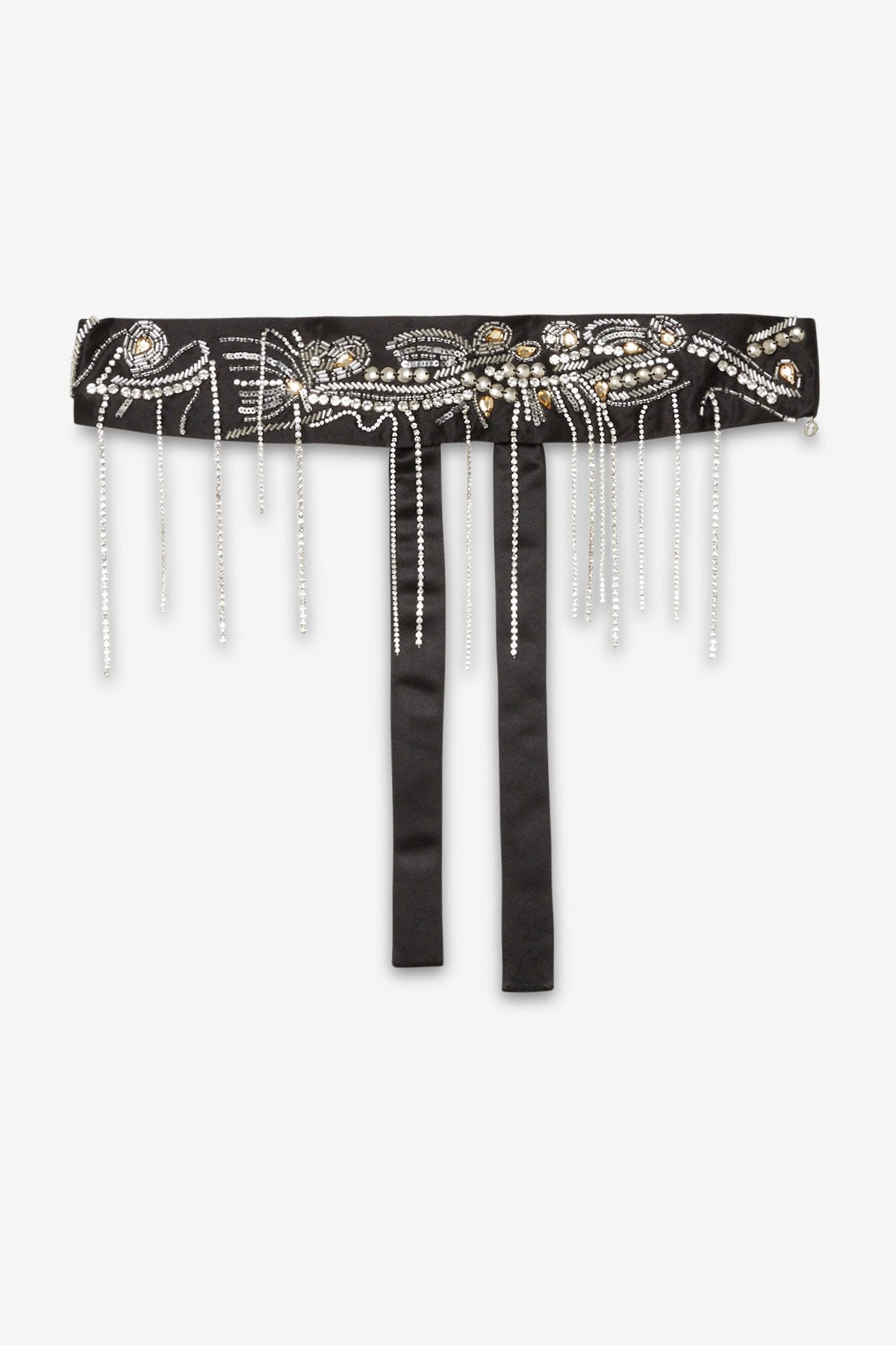 Ottod'Ame | Viscose Belt with Embrodery | Black