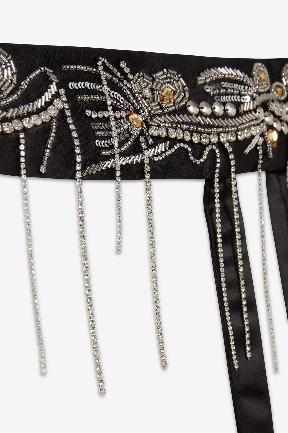 Ottod'Ame | Viscose Belt with Embrodery | Black