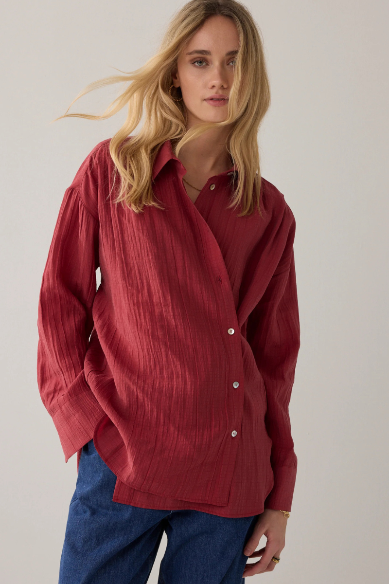 Summum | Blouse Lyocell Blend | Brick Red