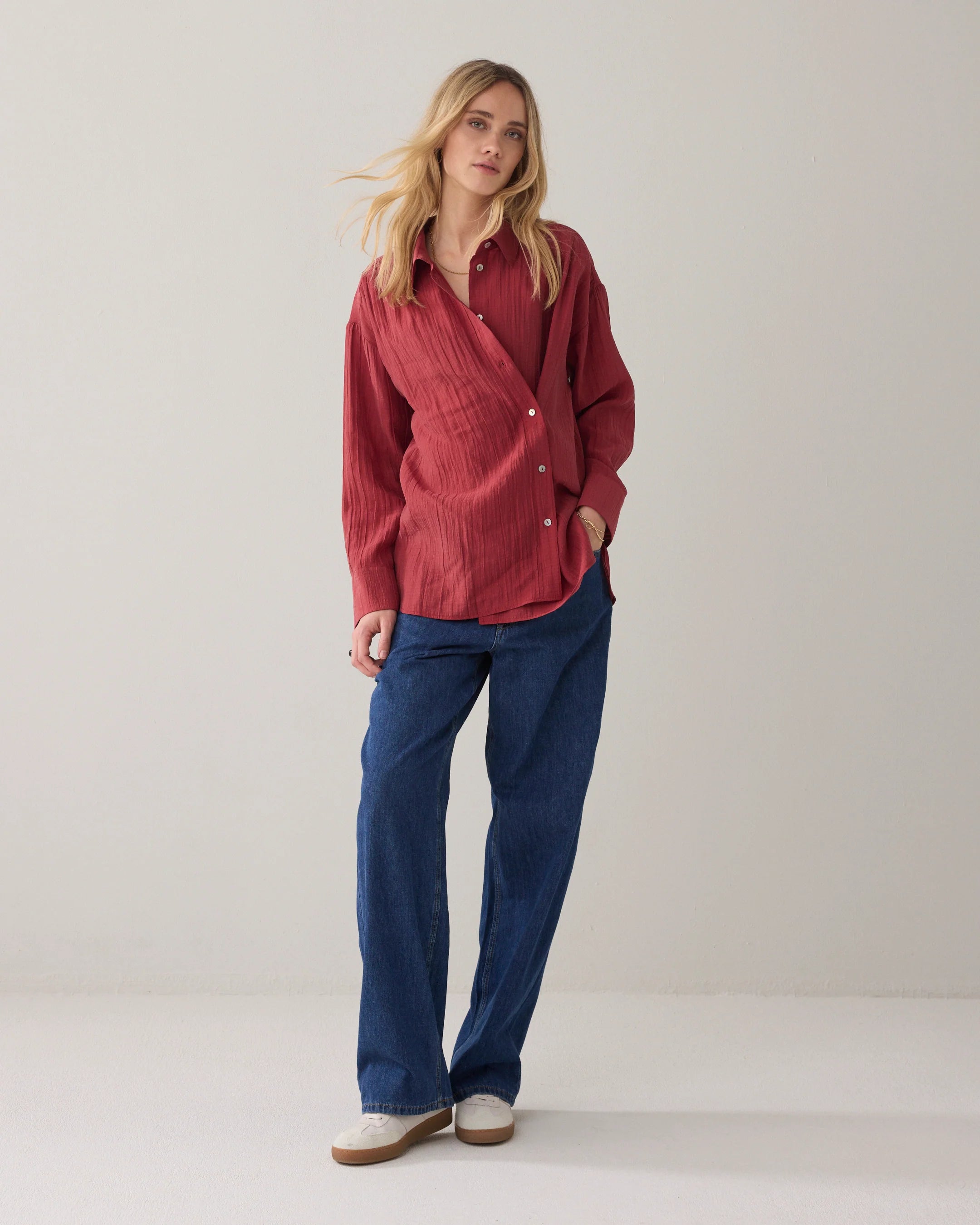 Summum | Blouse Lyocell Blend | Brick Red