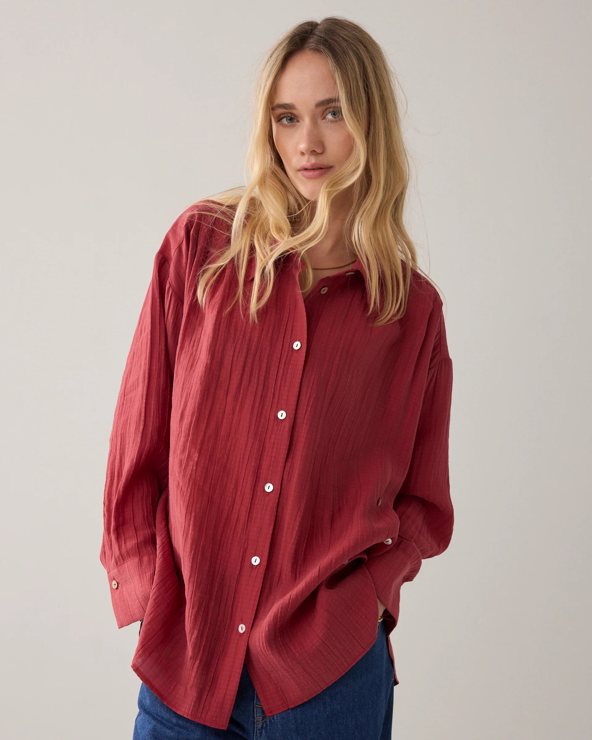Summum | Blouse Lyocell Blend | Brick Red