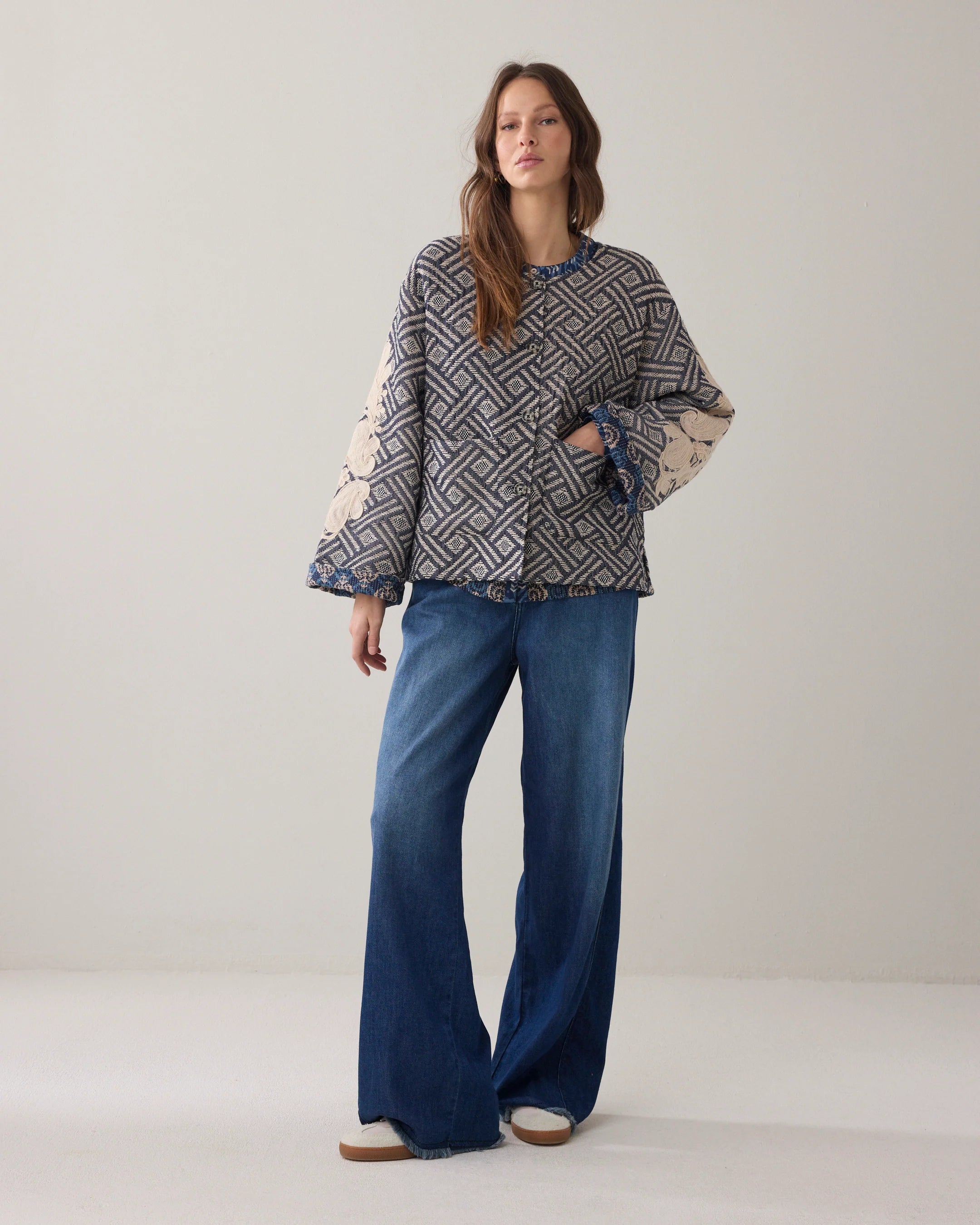 Summum | Jacquard Reversible Jacket | Blue
