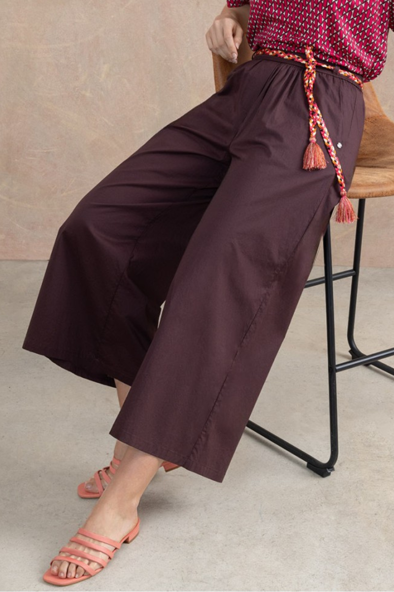 Surkana | Pants with Braided Belt | Brown