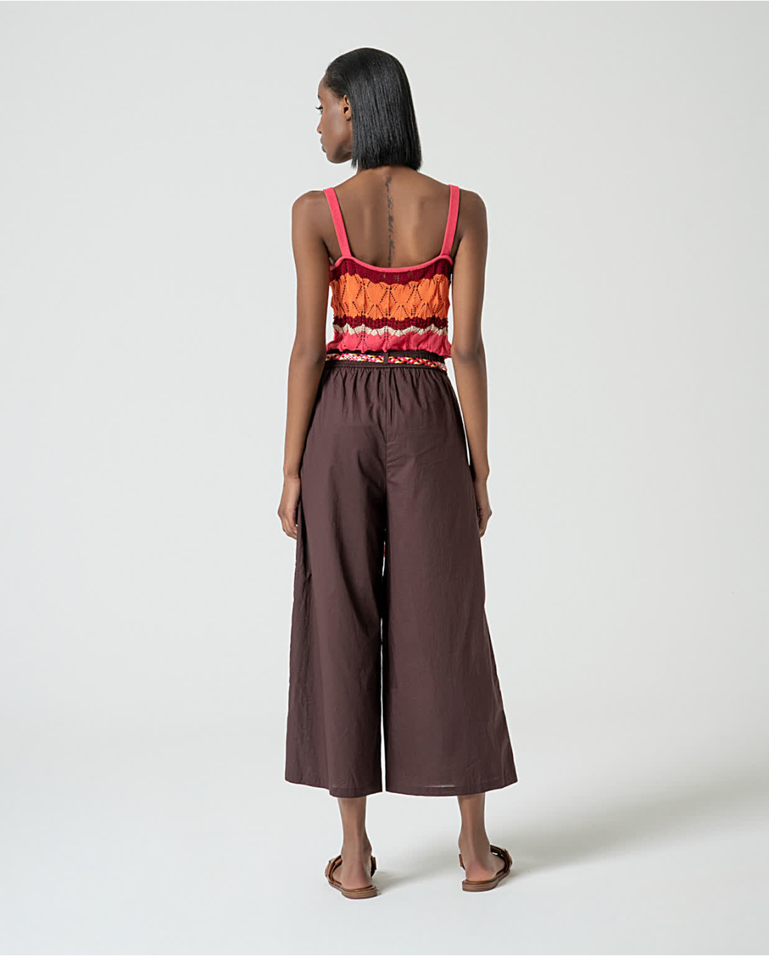 Surkana | Pants with Braided Belt | Brown