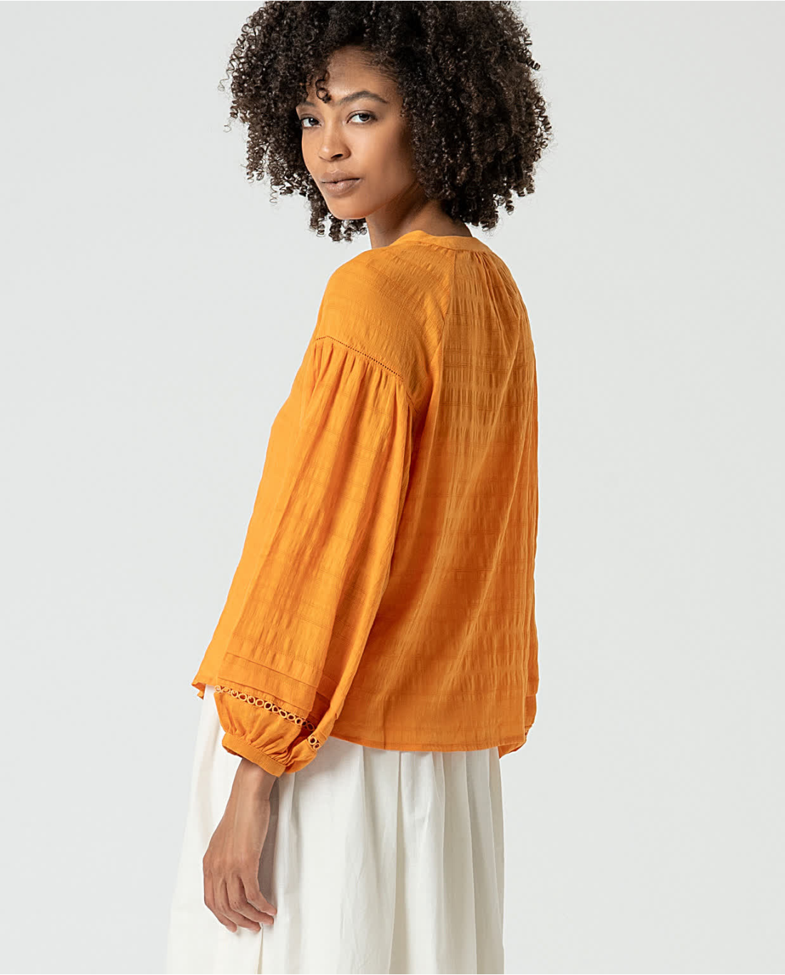 Surkana | Libu Button Through Blouse | Orange