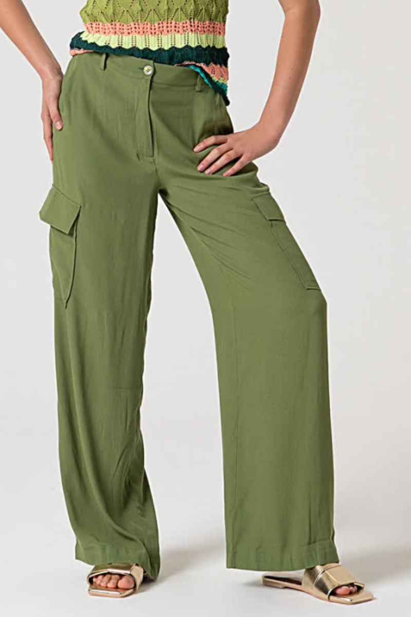 Surkana | Cargo Pocket Pants | Green