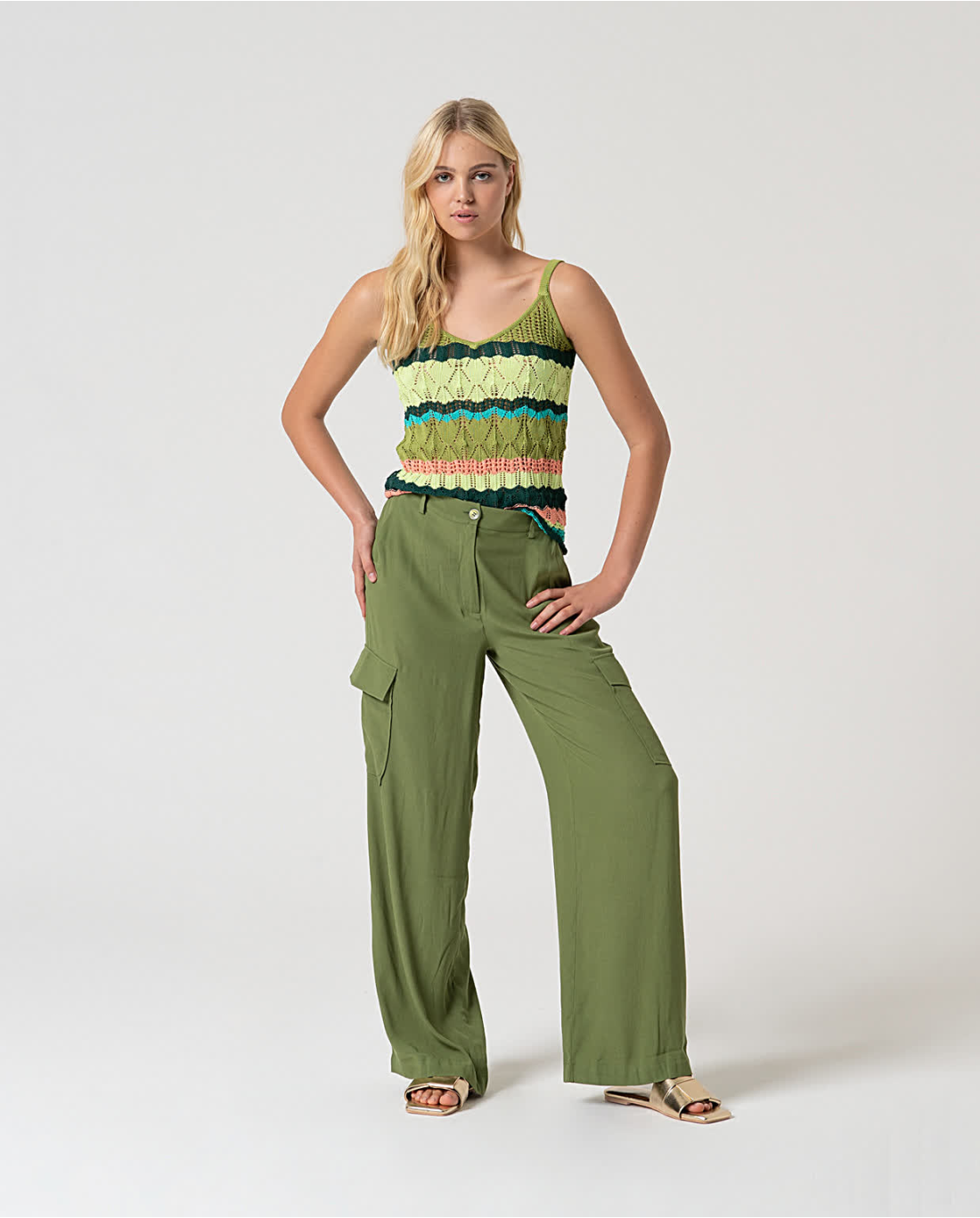Surkana | Cargo Pocket Pants | Green