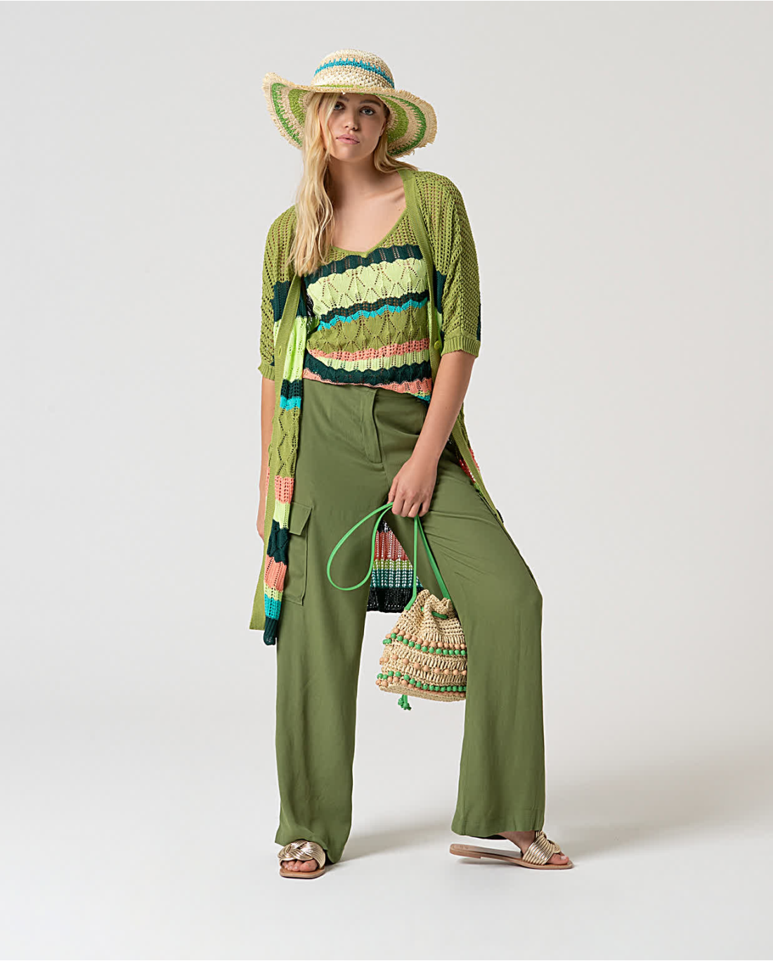 Surkana | Cargo Pocket Pants | Green