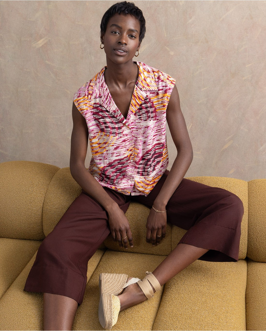 Surkana | Collared Blouse | Pink Multi