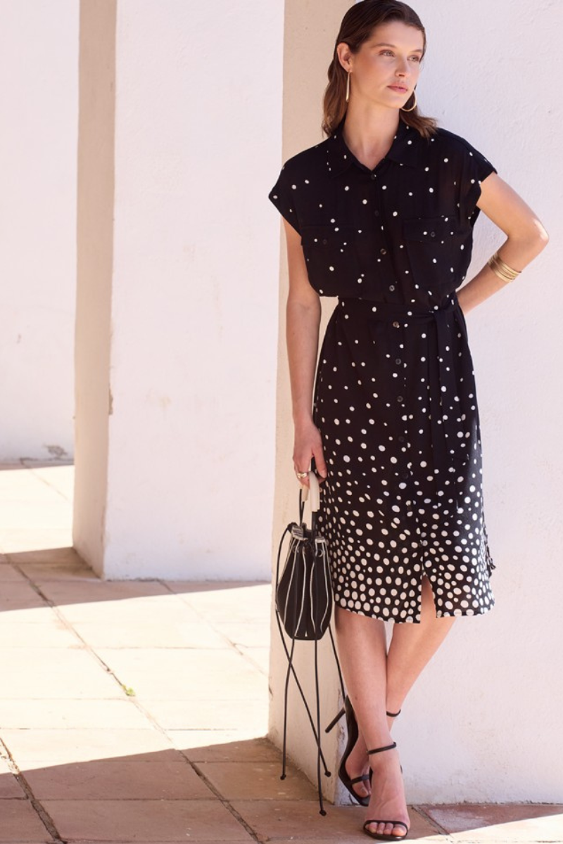 Surkana | Spot Dress | Black w/ White Spots