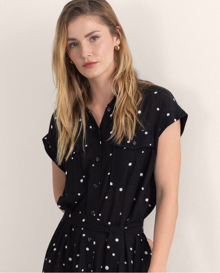 Surkana | Spot Dress | Black w/ White Spots