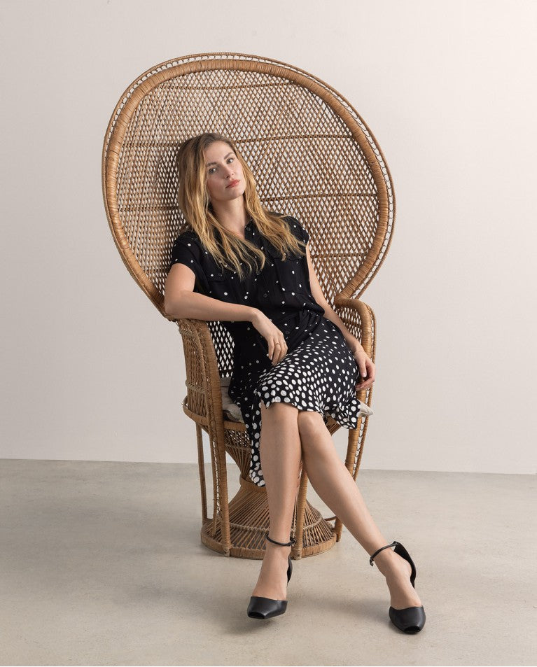 Surkana | Spot Dress | Black w/ White Spots