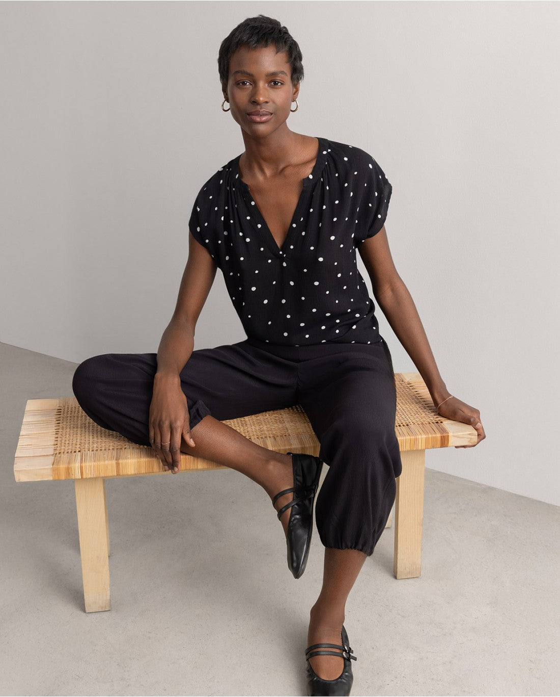 Surkana | Spot Top | Black w/ White Spots