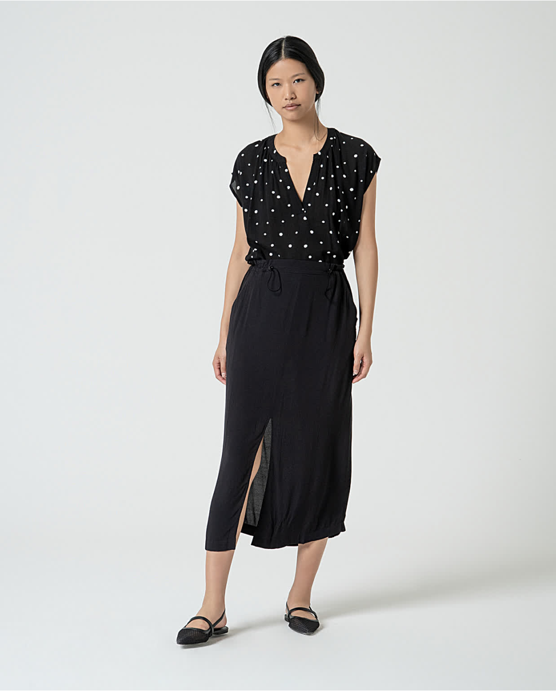 Surkana | Spot Top | Black w/ White Spots