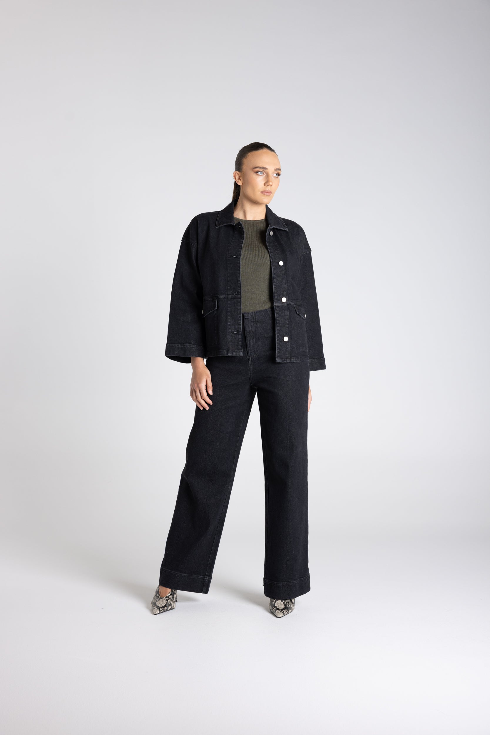 Two T's | Denim Jacket | Black Denim