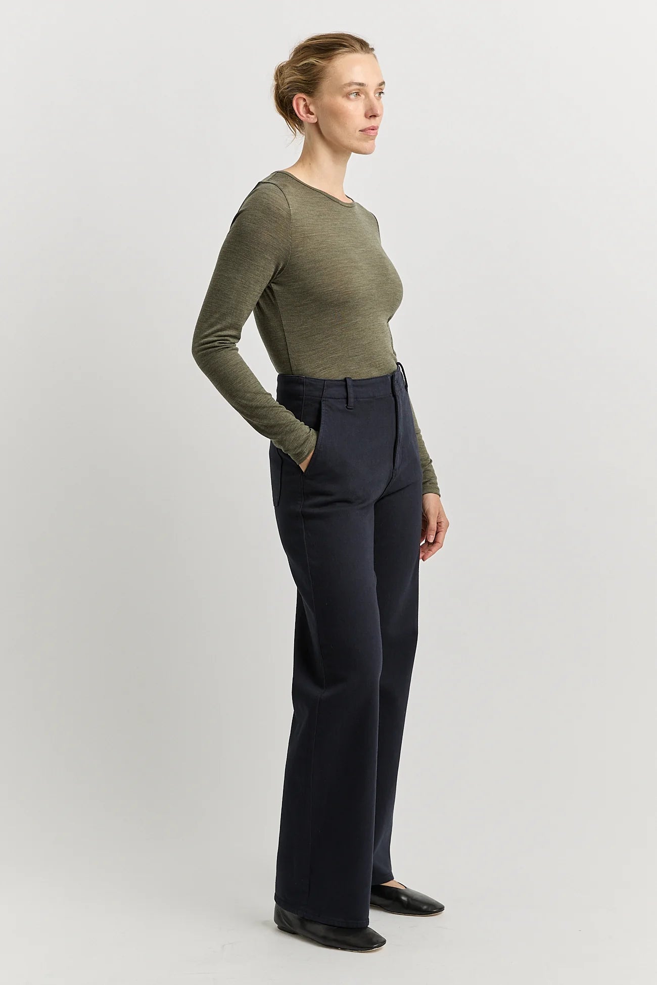 Toorallie | Crew Merino Tee | Kale