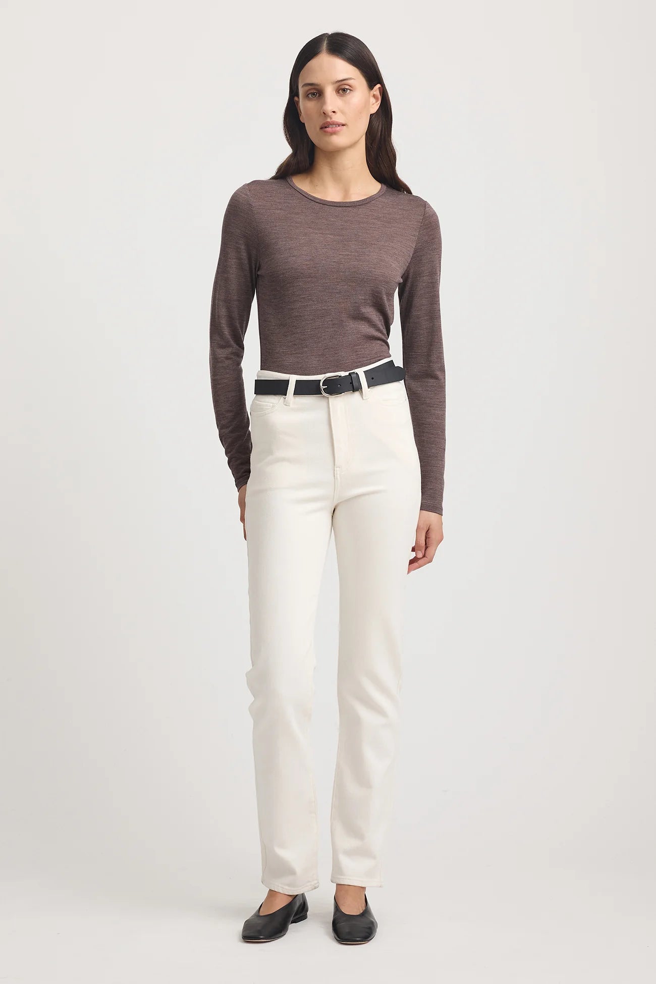Toorallie | Crew Merino Tee | Mocha