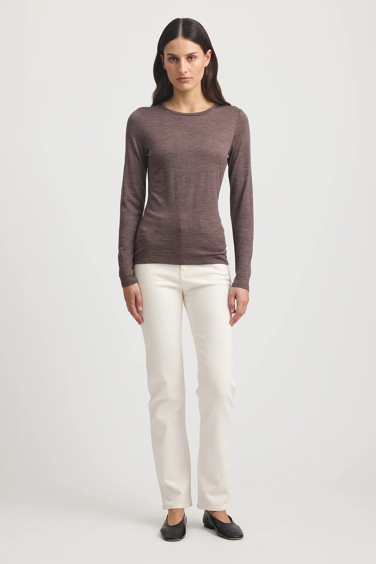Toorallie | Crew Merino Tee | Mocha