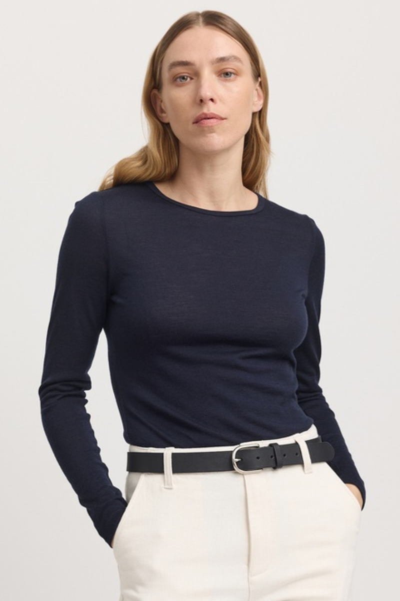 Toorallie | Crew Merino Tee | Navy