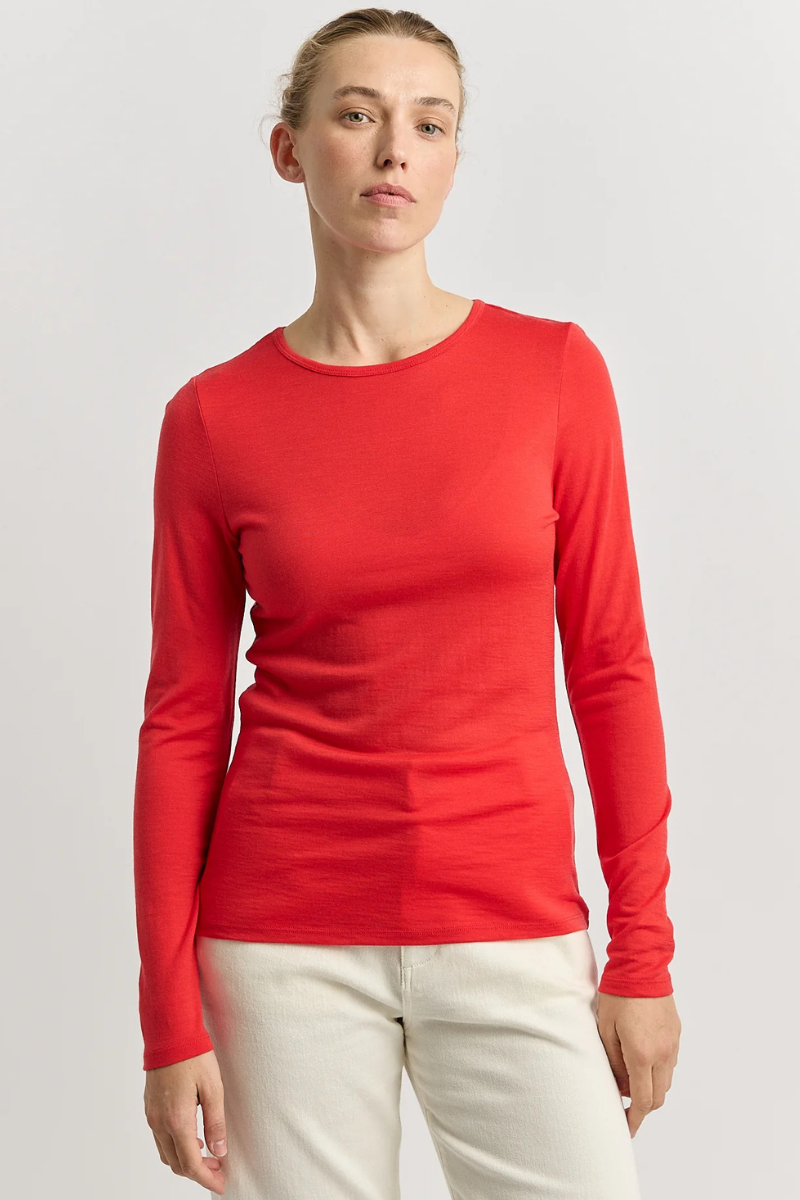 Toorallie | Crew Merino Tee | Poppy