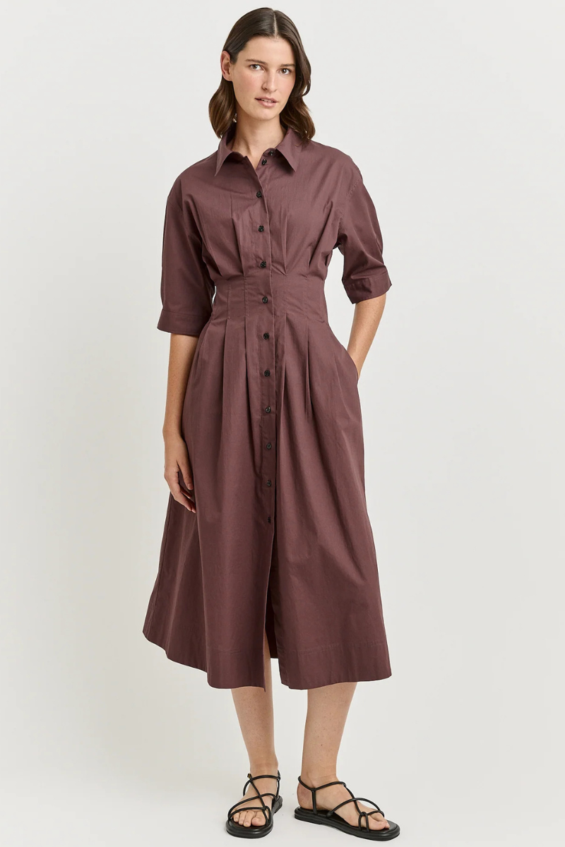 Toorallie | Fitted Waist Dress | Cacao