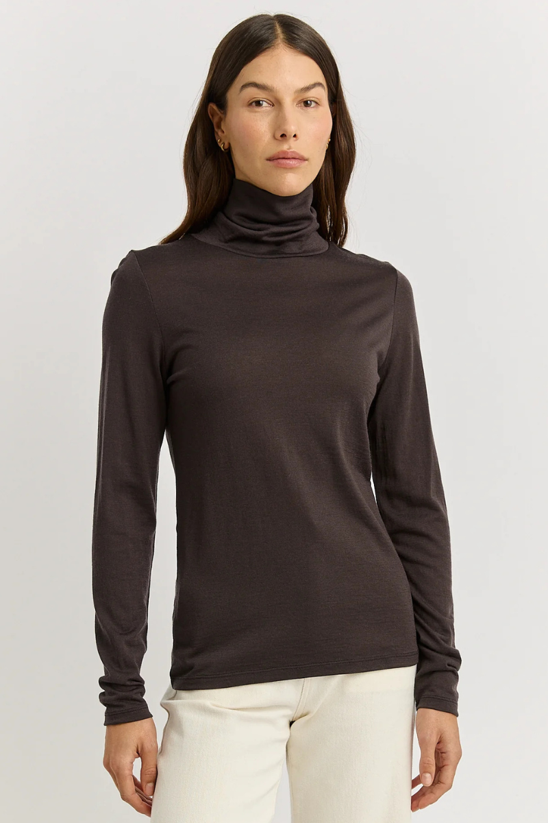 Toorallie | Turtle Neck Merino Tee | Date