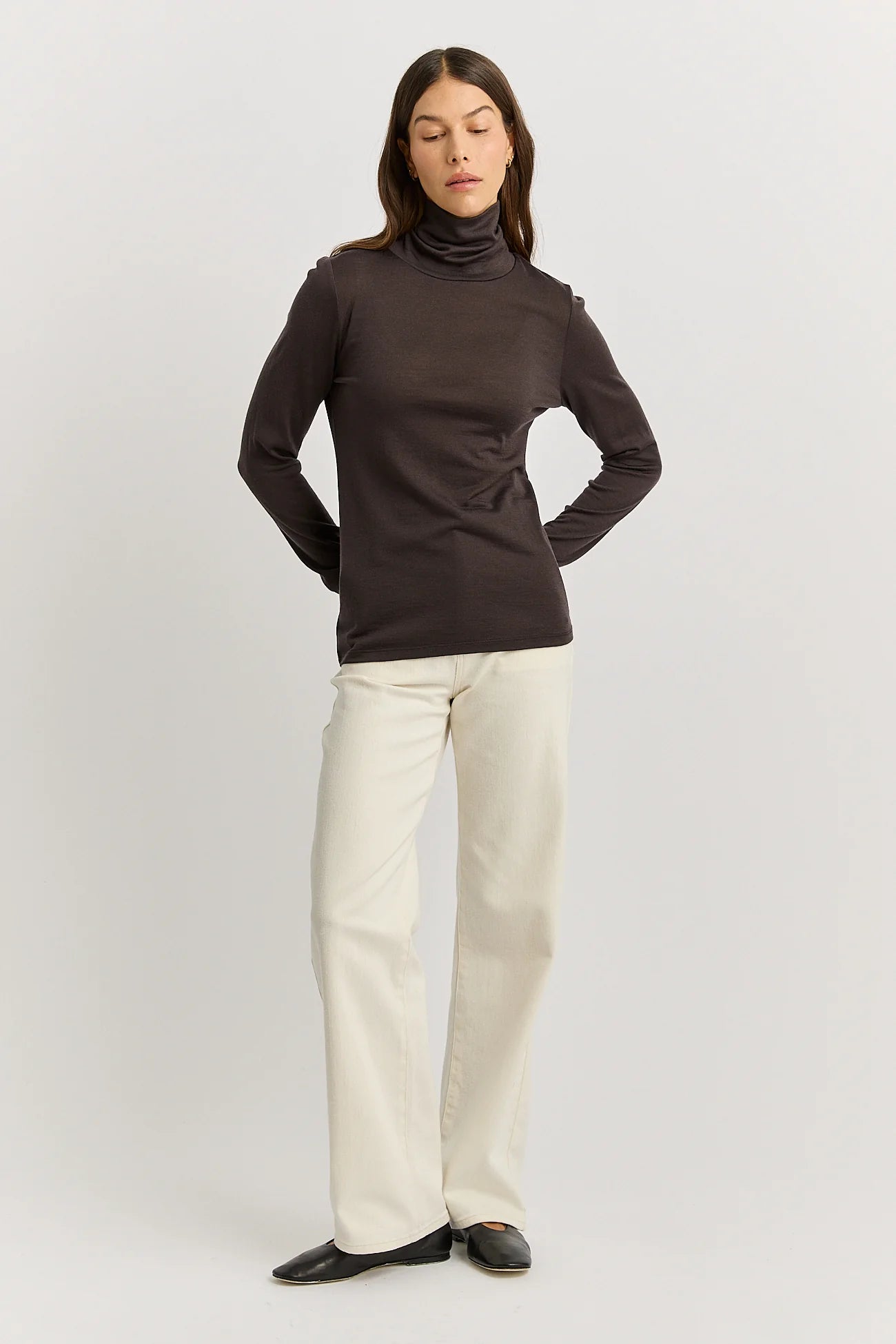 Toorallie | Turtle Neck Merino Tee | Date