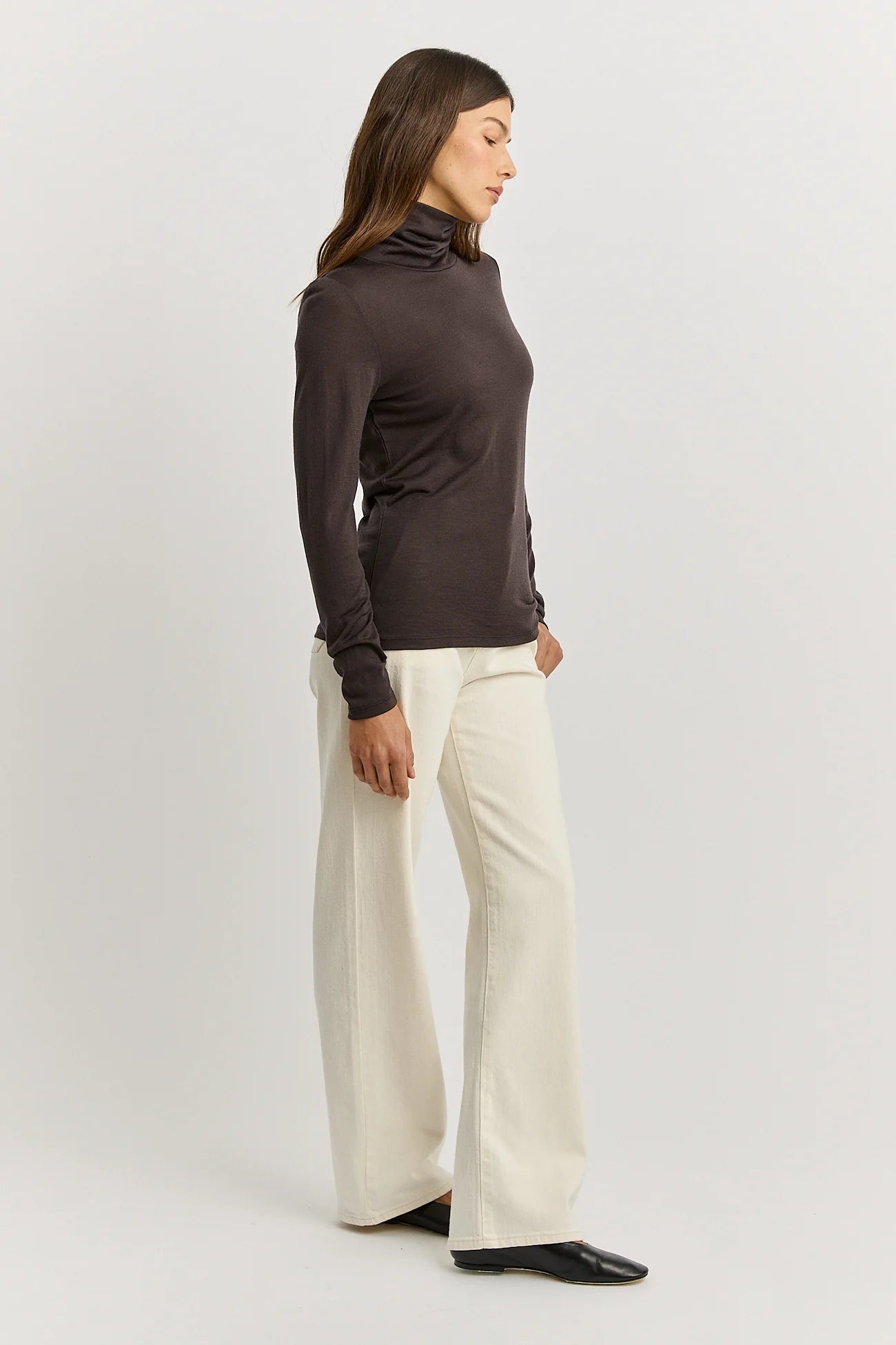 Toorallie | Turtle Neck Merino Tee | Date