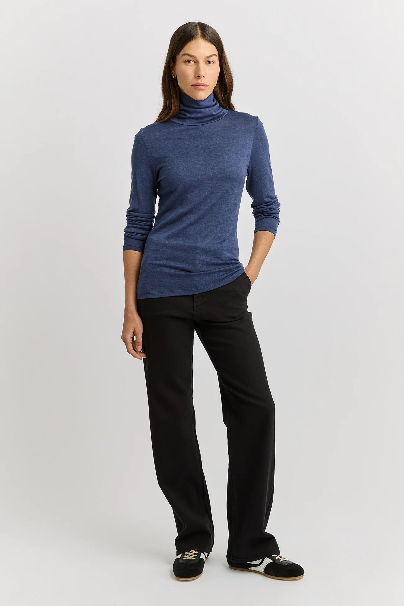 Toorallie | Turtle Neck Merino Tee | Galaxy