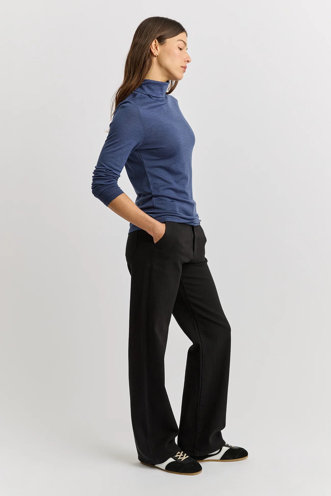 Toorallie | Turtle Neck Merino Tee | Galaxy