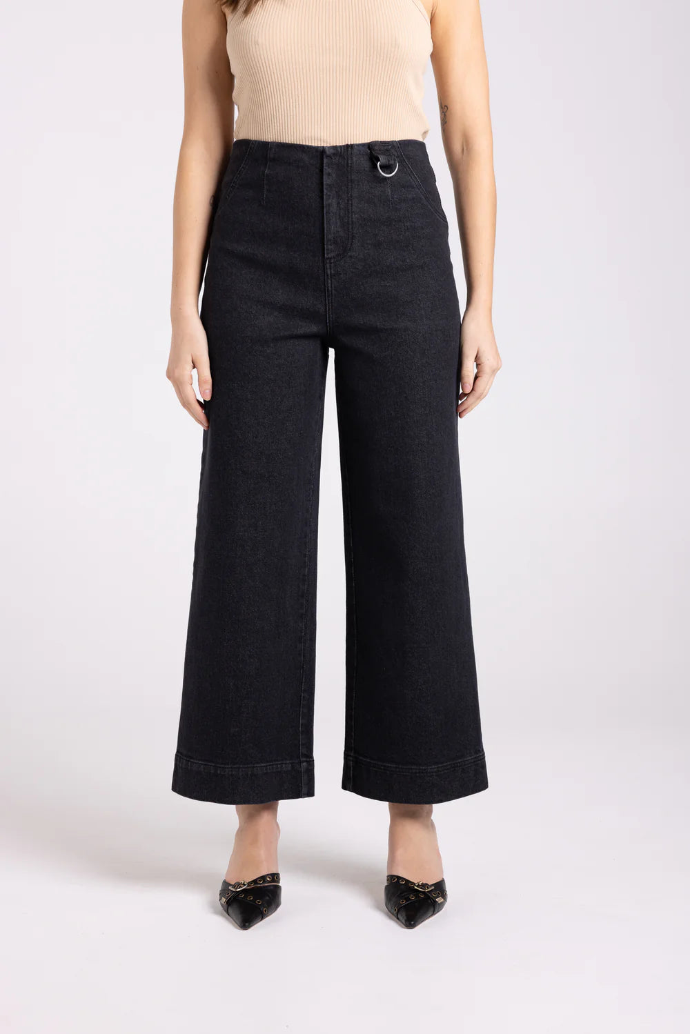 Two T's | 7/8 Denim Wide Leg Pant