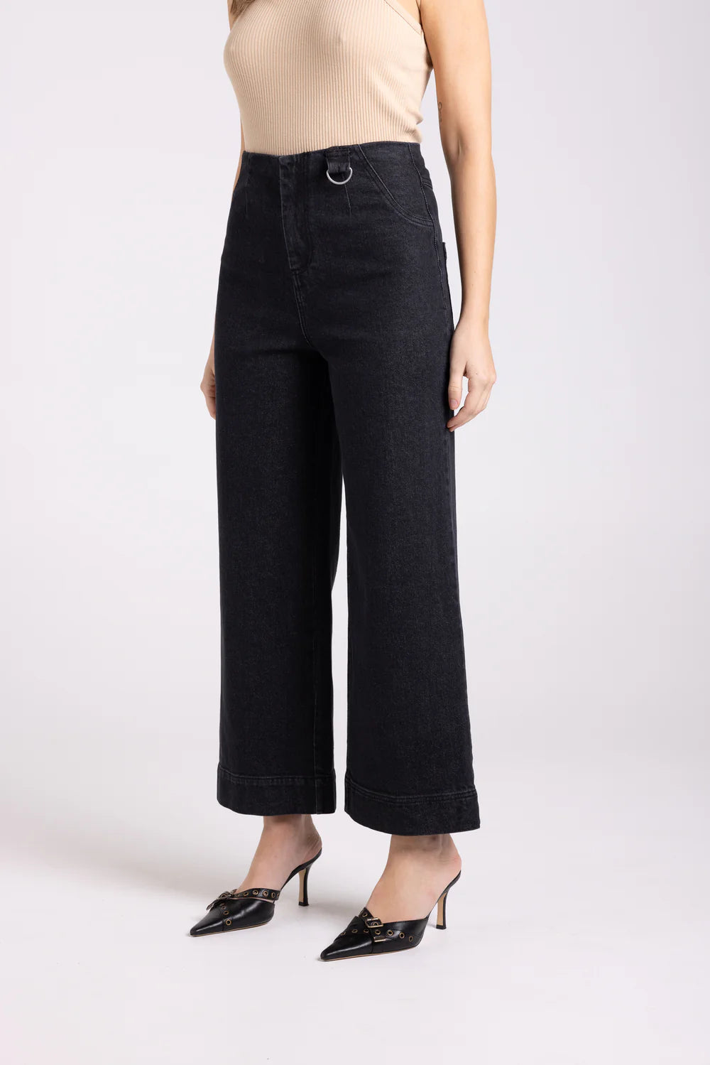 Two T's | 7/8 Denim Wide Leg Pant