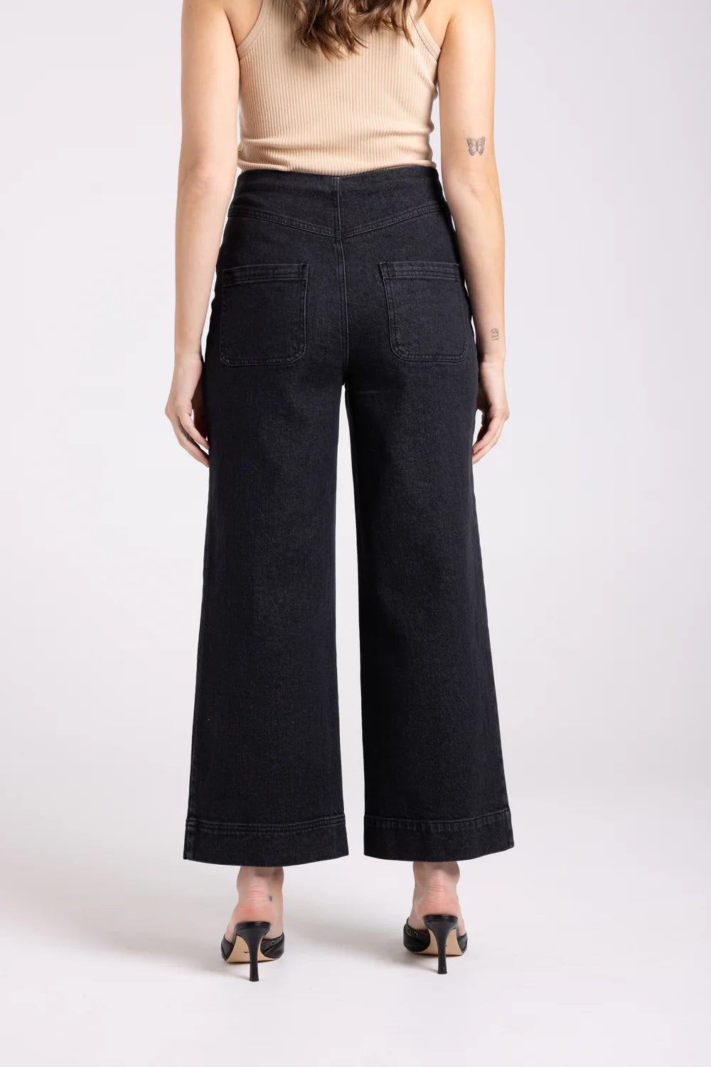 Two T's | 7/8 Denim Wide Leg Pant
