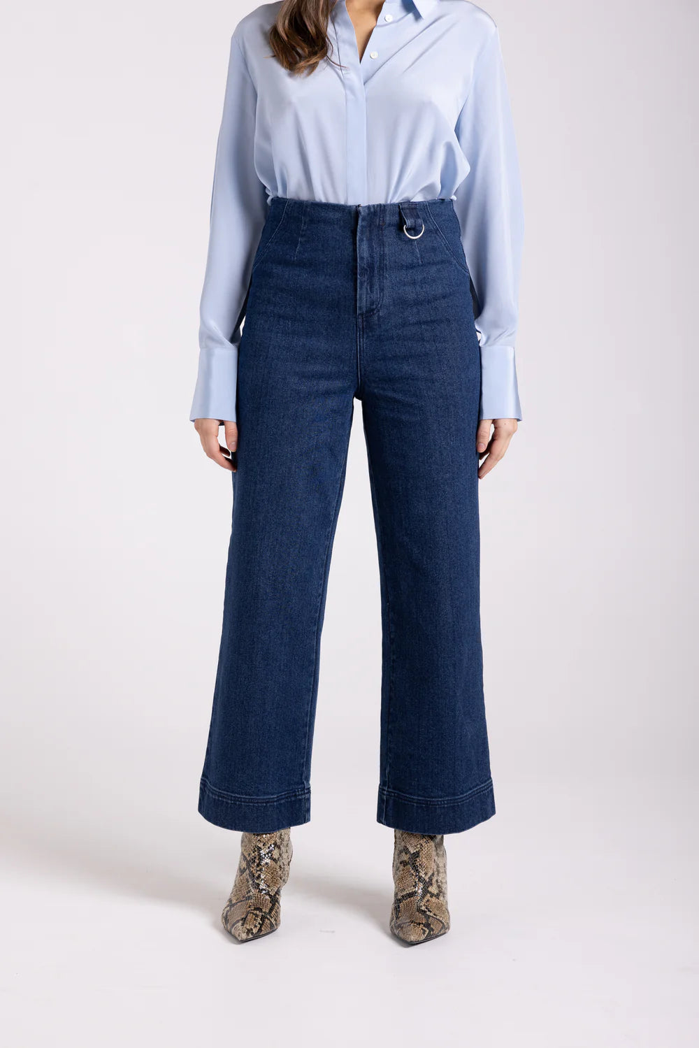 Two T's | 7/8 Denim Wide Leg Pant