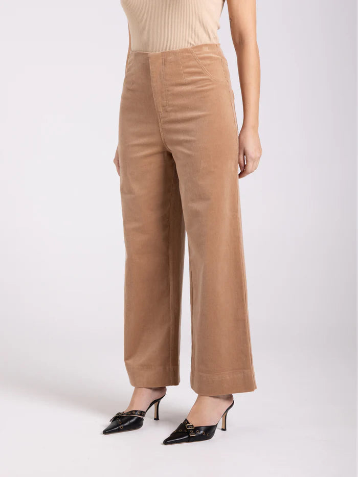 Two T's | Cord 7/8 Wide Leg Jean | Camel