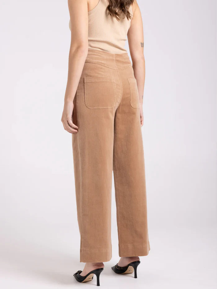 Two T's | Cord 7/8 Wide Leg Jean | Camel