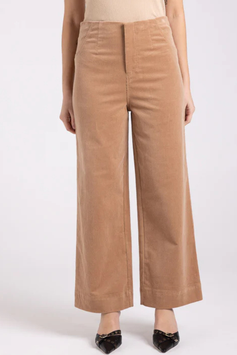 Two T's | Cord 7/8 Wide Leg Jean | Camel
