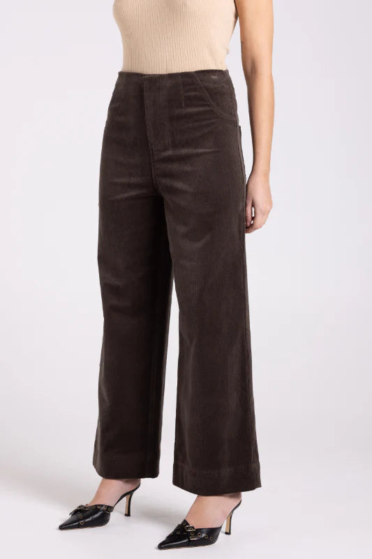 Two T's | Cord 7/8 Wide Leg Jean | Espresso