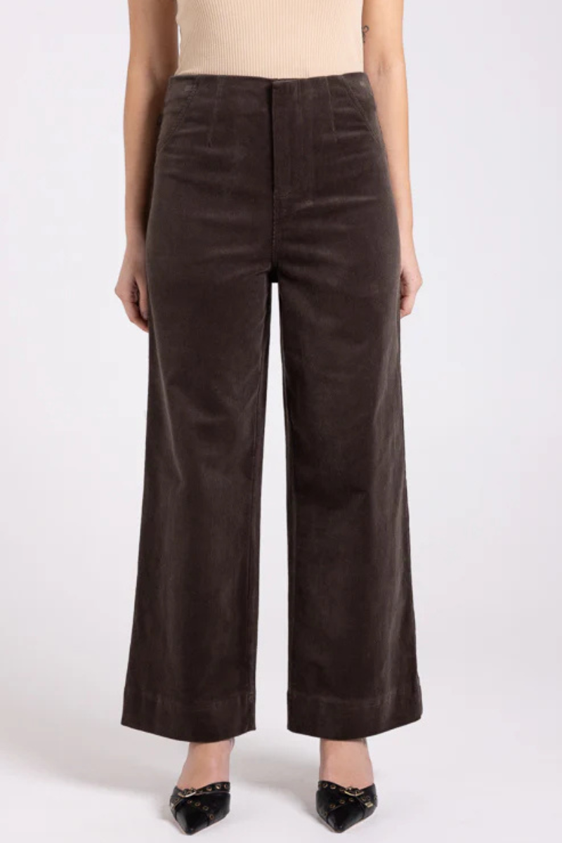 Two T's | Cord 7/8 Wide Leg Jean | Espresso