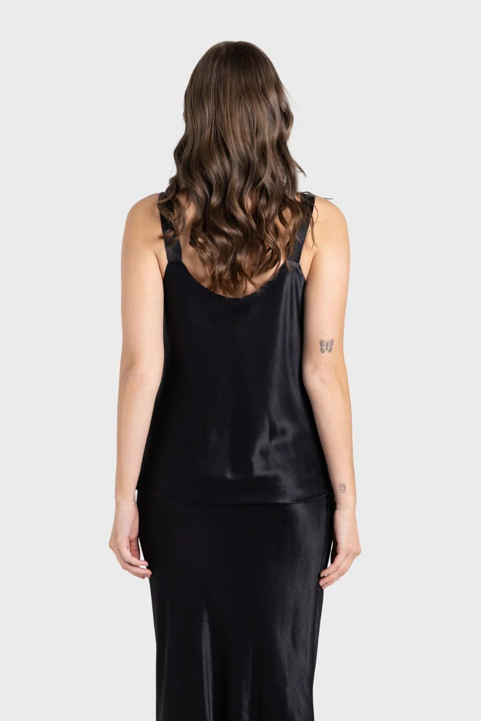 Two T's | Satin Cami | Black