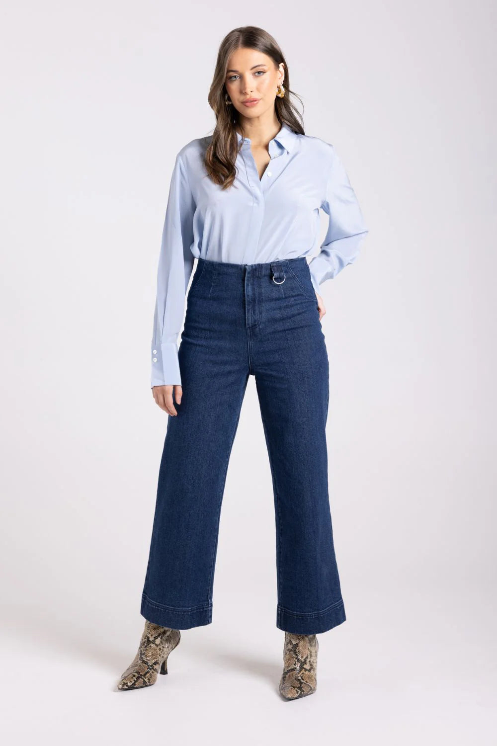 Two T's | 7/8 Denim Wide Leg Pant