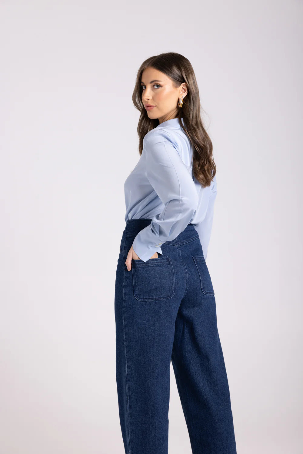 Two T's | 7/8 Denim Wide Leg Pant